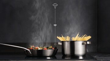 Pot and pan in kitchen